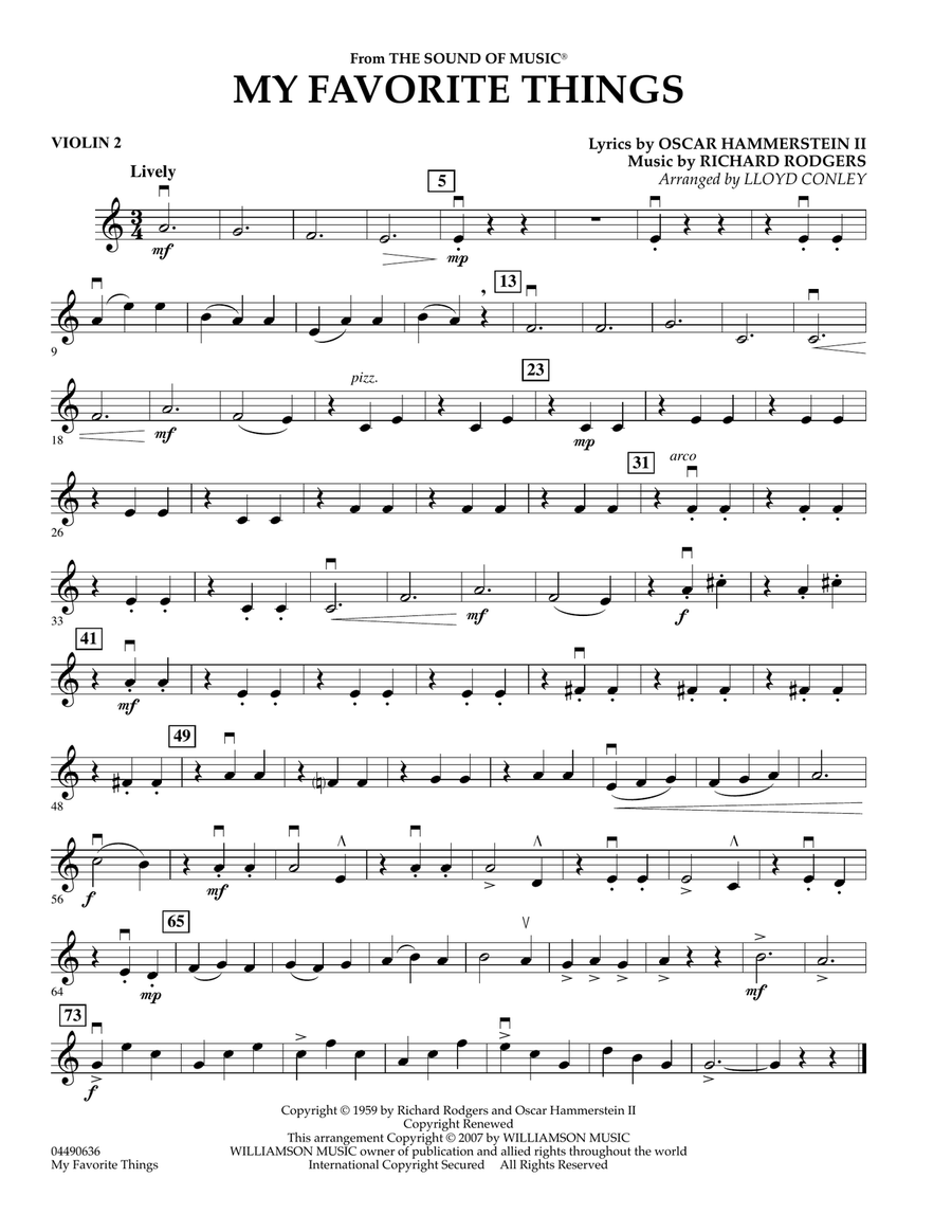 My Favorite Things - Violin 2 Orchestra scores gallery preview page 1