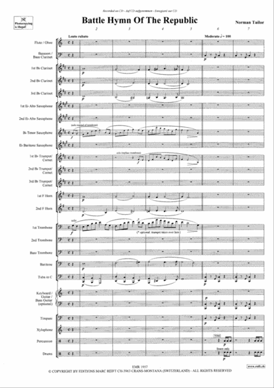 Battle Hymn Of The Republic Concert Band scores gallery preview page 4