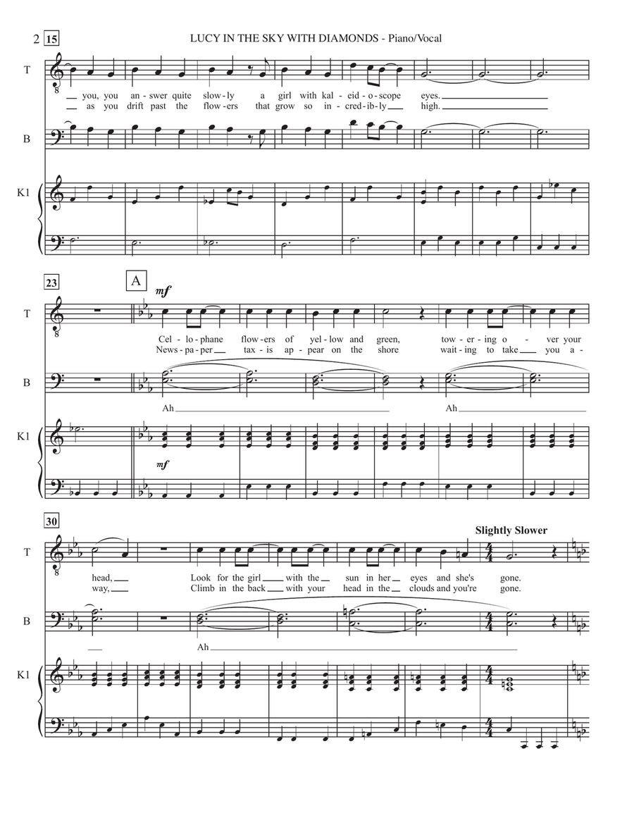 Lucy In The Sky With Diamonds TTBB scores gallery preview page 2