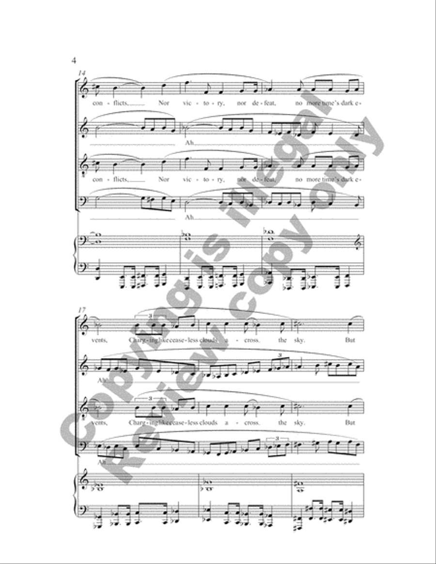 Hush'd Be the Camps Today 4-Part scores gallery preview page 4