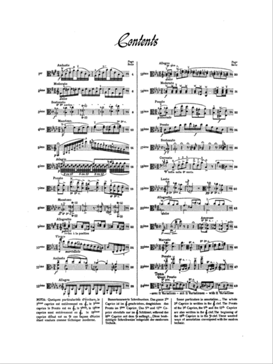 Twenty-four Caprices, Op. 1 Viola Solo scores gallery preview page 4