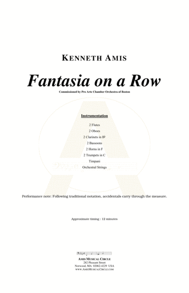 Fantasia on a Row - CONDUCTOR'S SCORE ONLY image number null