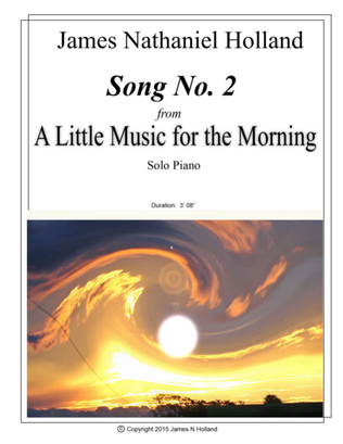 Book cover for Song No 2 from A Little Music for the Morning for Solo Piano