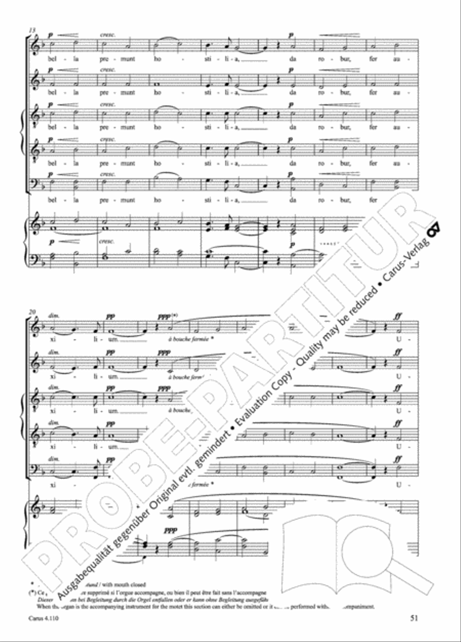 20 Latin Motets (Chants sacres latin/ 20 latein. Motetten) 4-Part scores gallery preview page 52