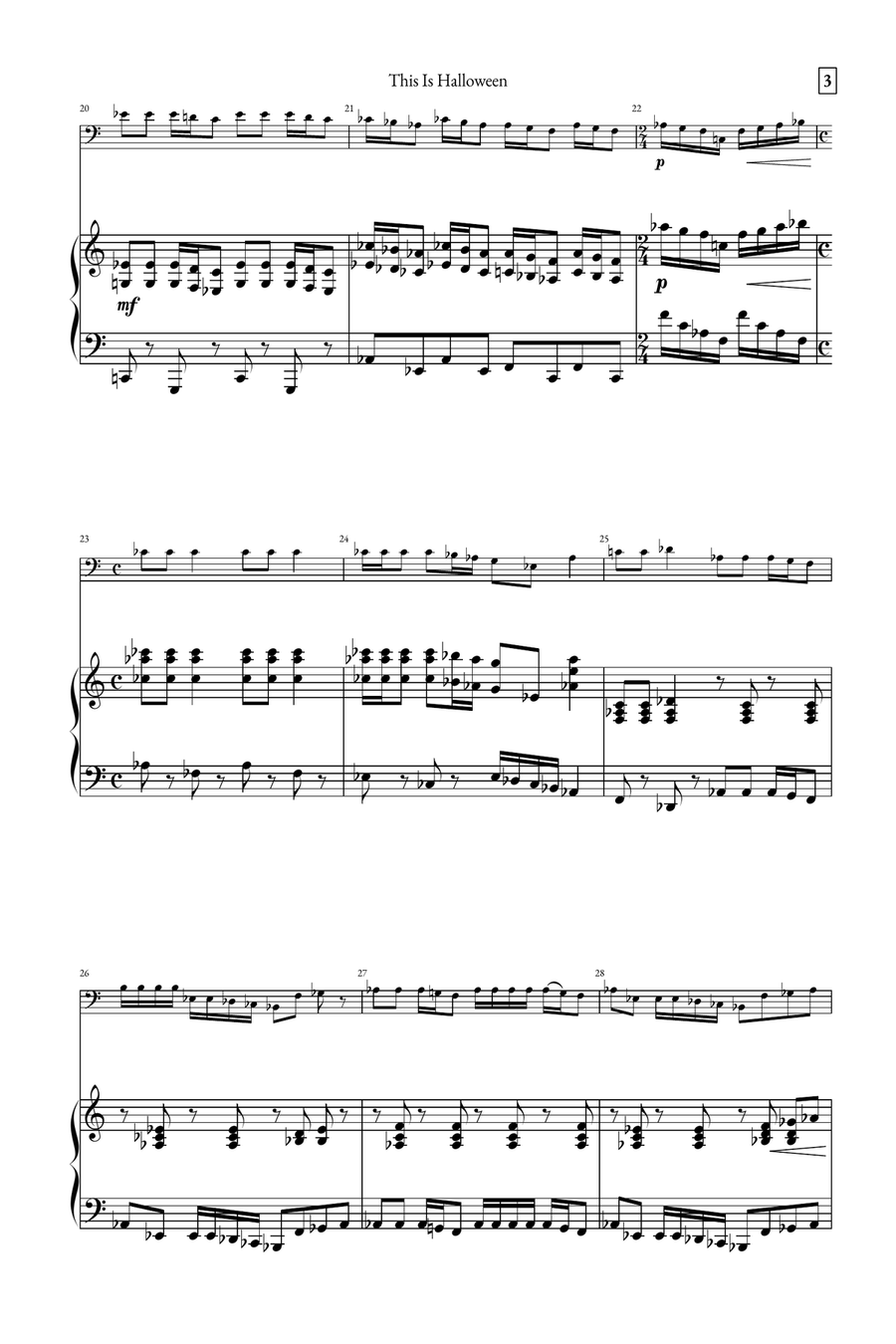 This Is Halloween Double Bass scores gallery preview page 3
