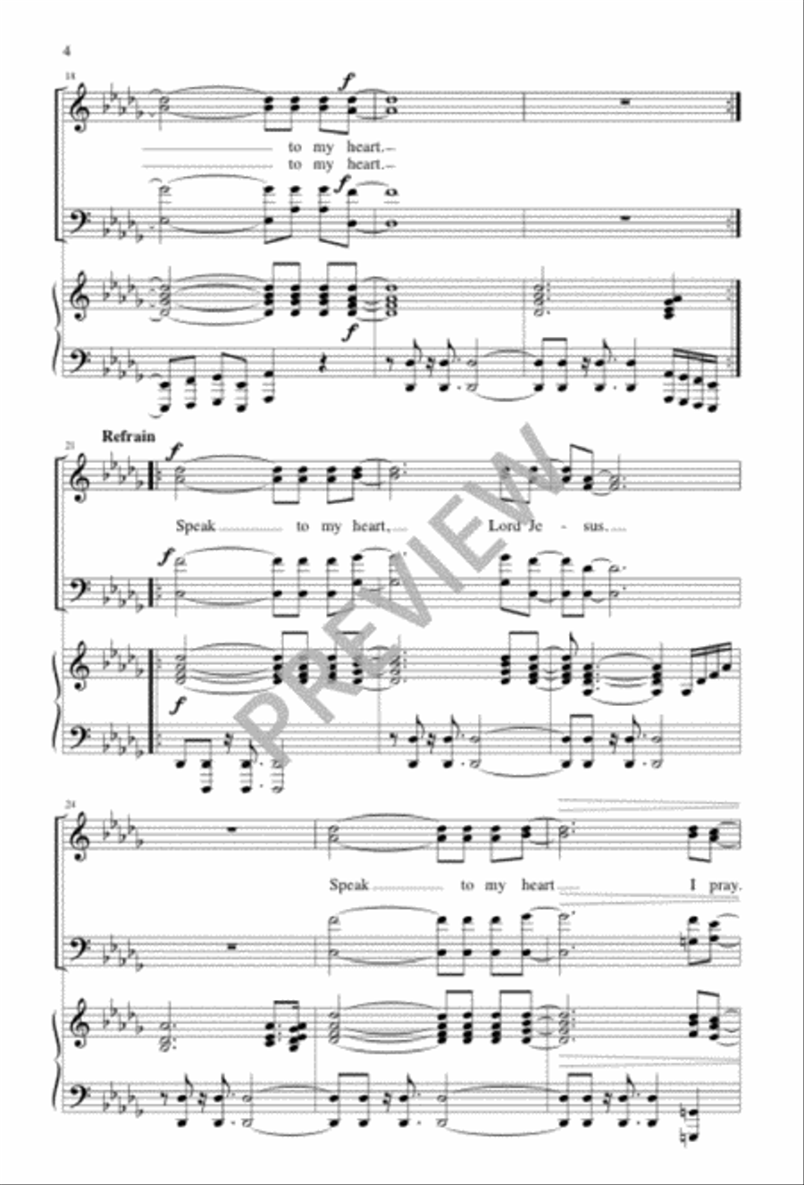 Speak to My Heart 4-Part scores gallery preview page 4