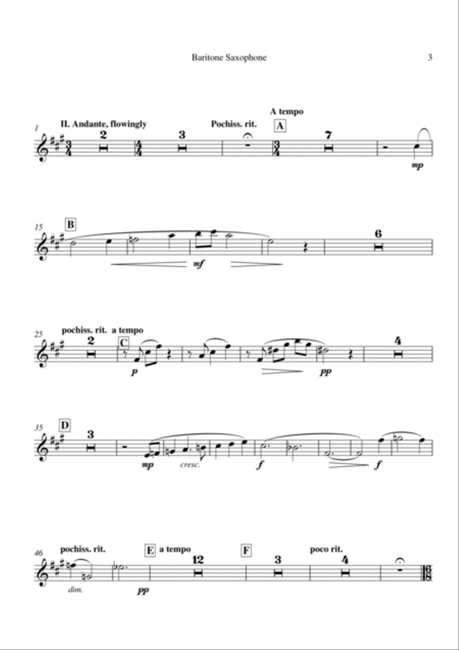 Richard Faith/László Veres: Festivals for Concert Band, baritone saxophone part Concert Band scores gallery preview page 3