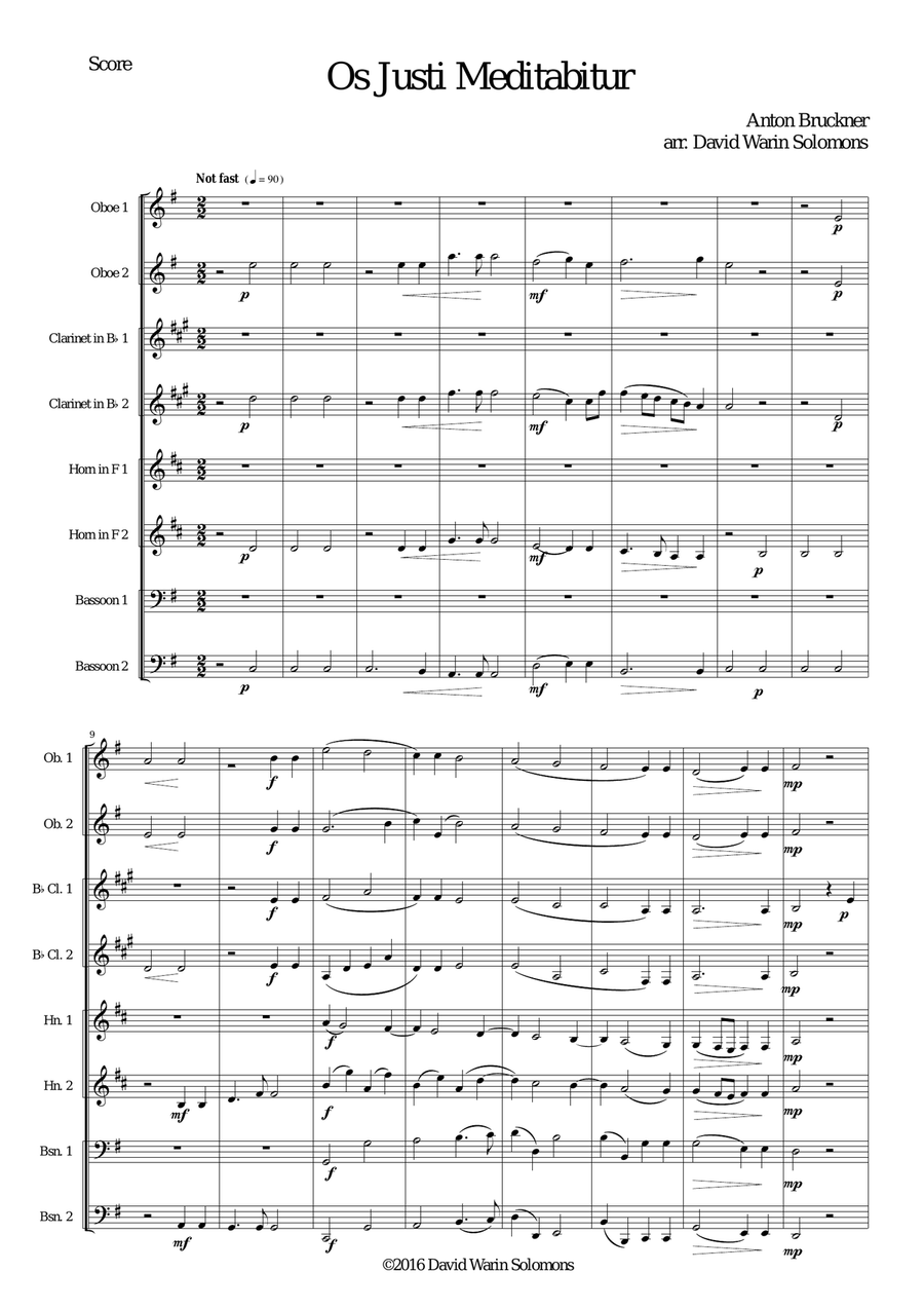 Os Justi meditabitur for wind octet Large Ensemble scores gallery preview page 1