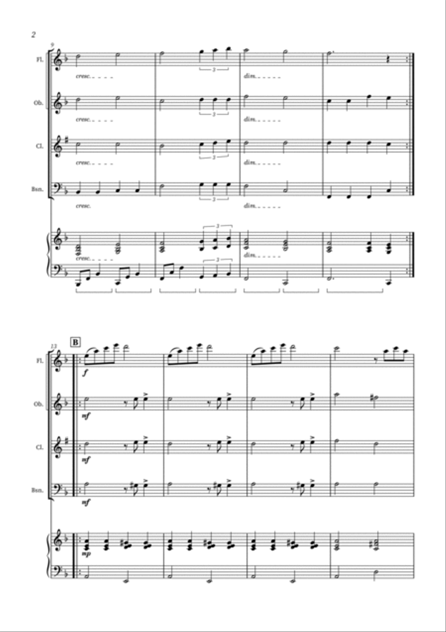 Can't Help Falling In Love Woodwind Quartet scores gallery preview page 2