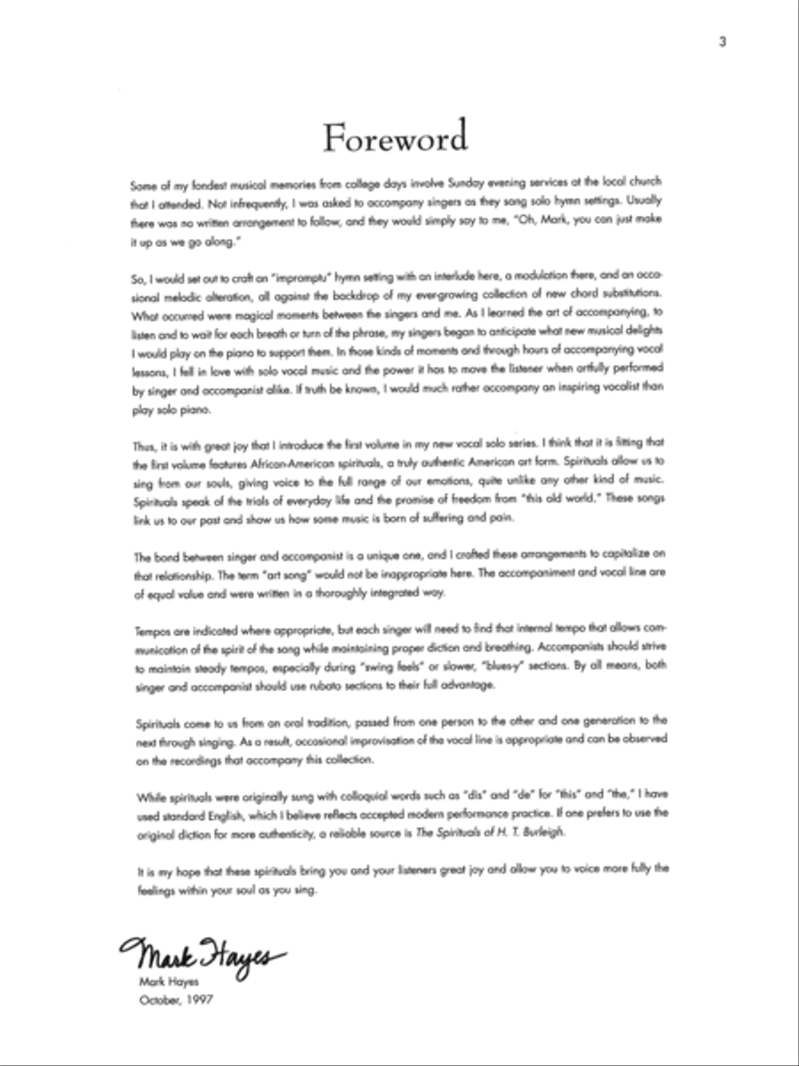 The Mark Hayes Vocal Solo Collection -- 10 Spirituals for Solo Voice Medium-High Voice scores gallery preview page 5