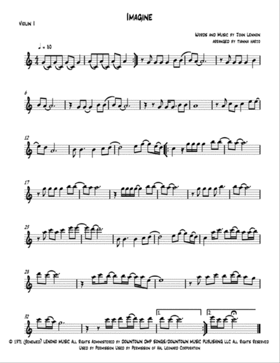 Imagine Imagine String Quartet scores gallery preview page 1