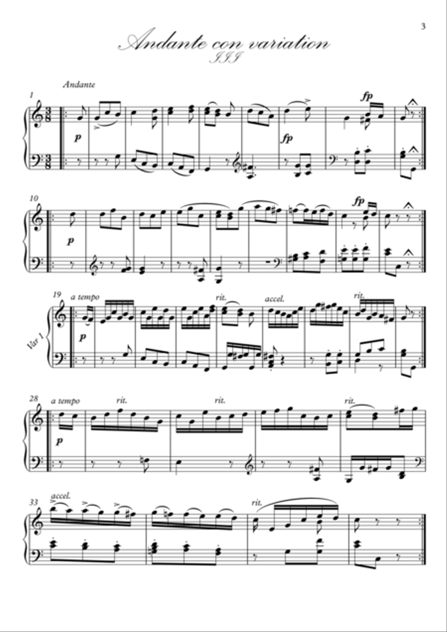 Mozart 12 short melodies Piano Solo scores gallery preview page 4