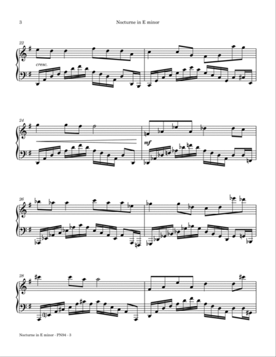 Nocturne in E minor Piano Solo scores gallery preview page 4