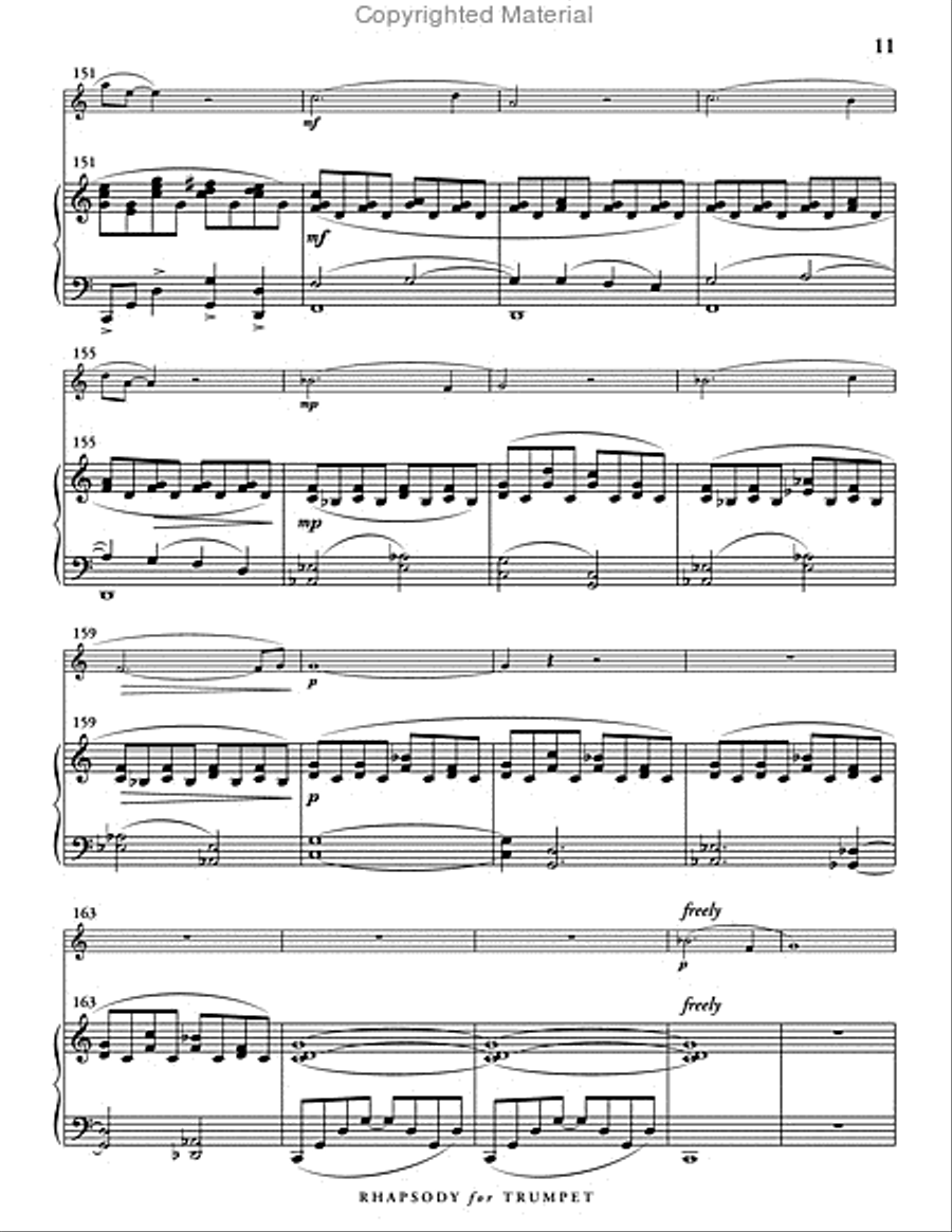 Rhapsody for Trumpet (score & 1 part) Trumpet Solo scores gallery preview page 12