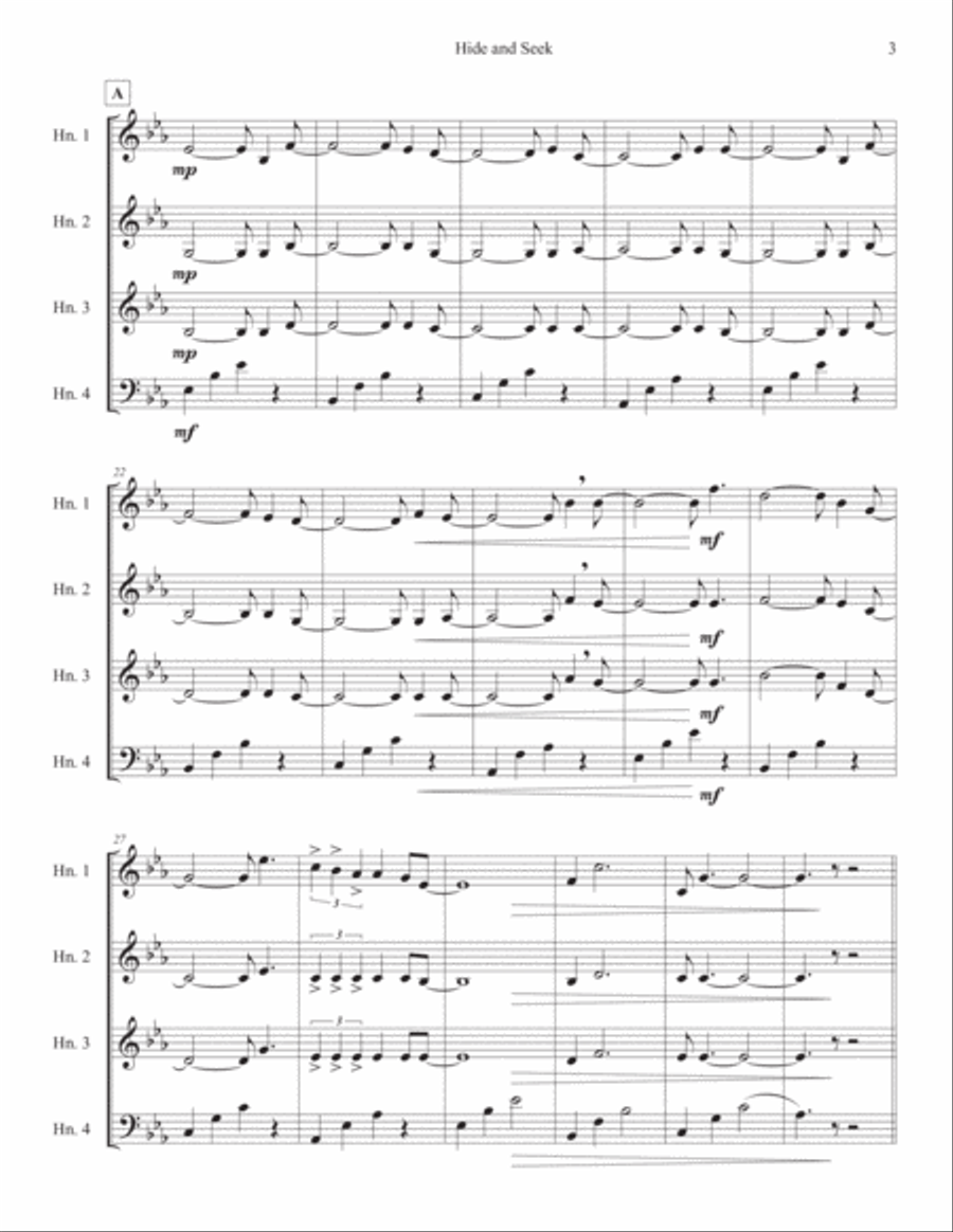 Hide And Seek Brass Quartet scores gallery preview page 3
