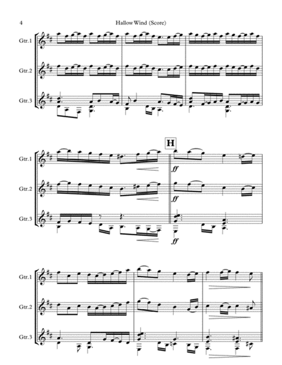 Hallow Wind - Guitar Trio (score & parts) image number null