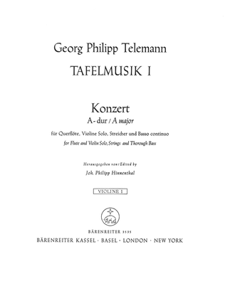 Concerto for Flute, Violin, Violoncello, Strings and Basso Continuo in A major TWV 53:A 2