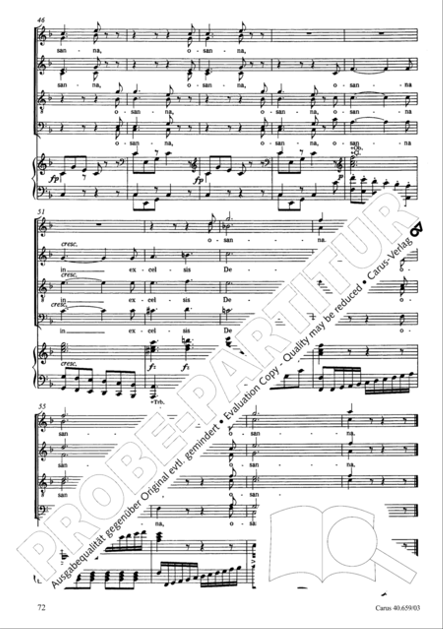 Mass in A flat major (Messe in As) 4-Part scores gallery preview page 73