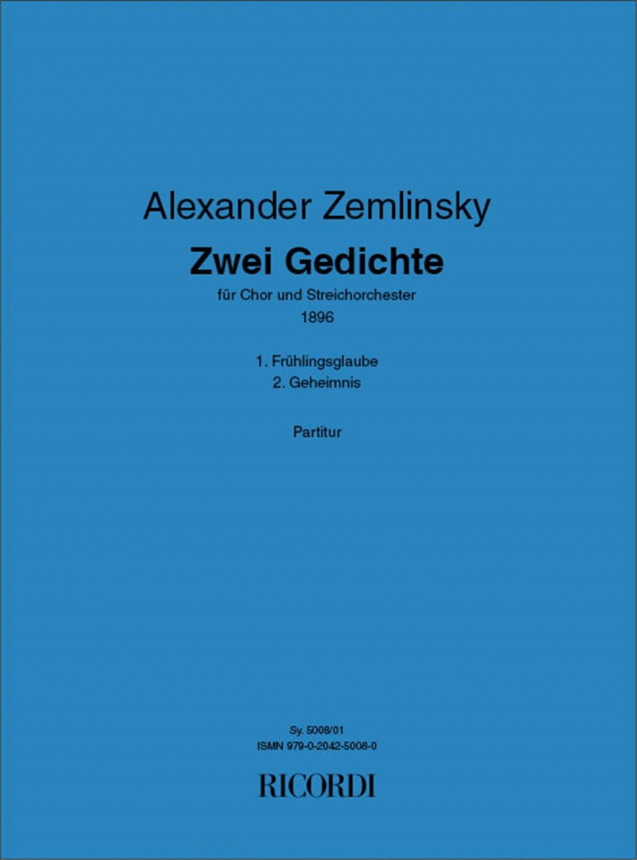Zwei Gedichte I Frühlingsglaube II Geheimnis 4-Part scores gallery preview page 1