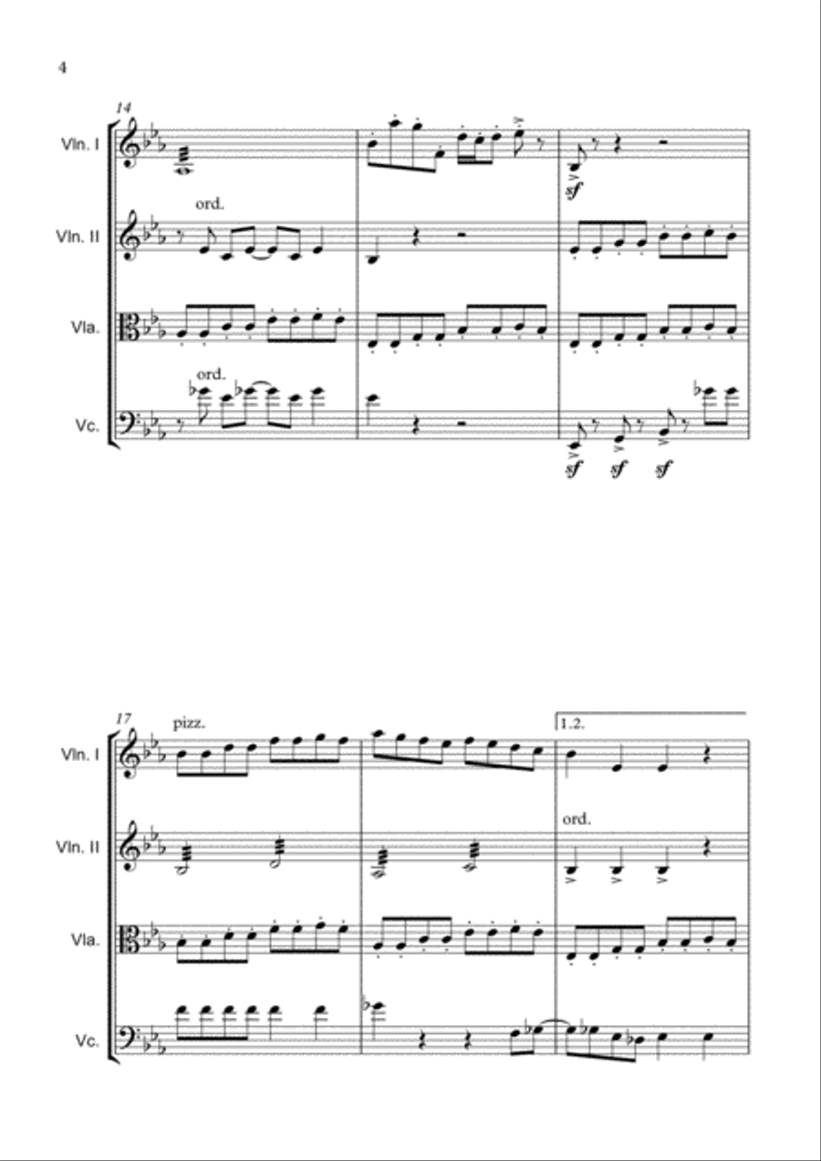 Jailhouse Rock String Quartet scores gallery preview page 6