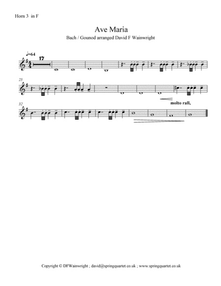 Ave Maria Bach Gounod for solo violin with piano, strings and horns, score, parts, mp3 and backing t image number null