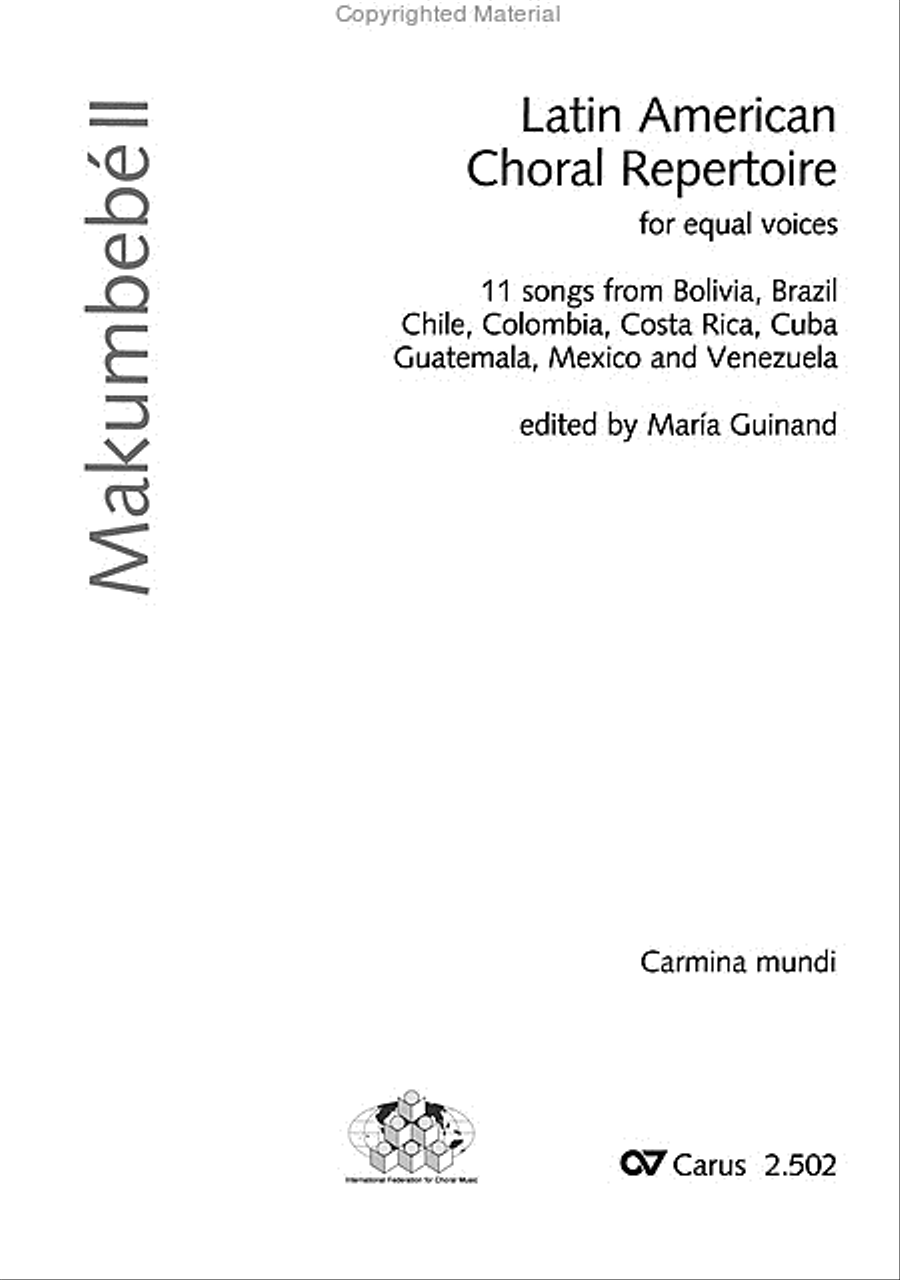 Makumbebe II. Latin American Choral Repertoire. Carmina mundi. Music + CD Choir scores gallery preview page 2
