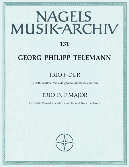 Trio aus den Essercizii Musici fur Altblockflote (oder andere Instrumente), Viola da gamba (Viola, Violoncello) und Basso continuo