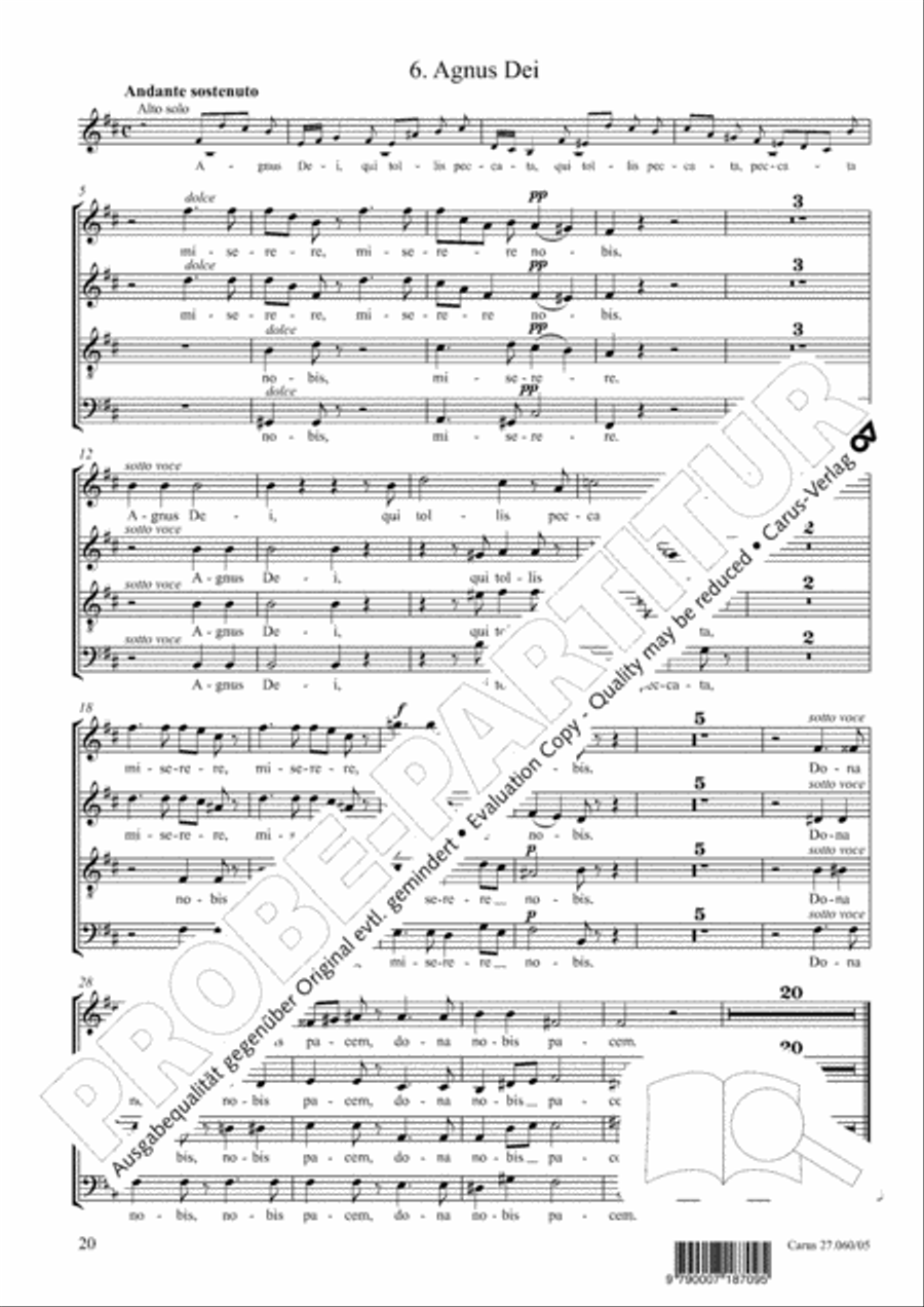 Messe a quatre voix 4-Part scores gallery preview page 21