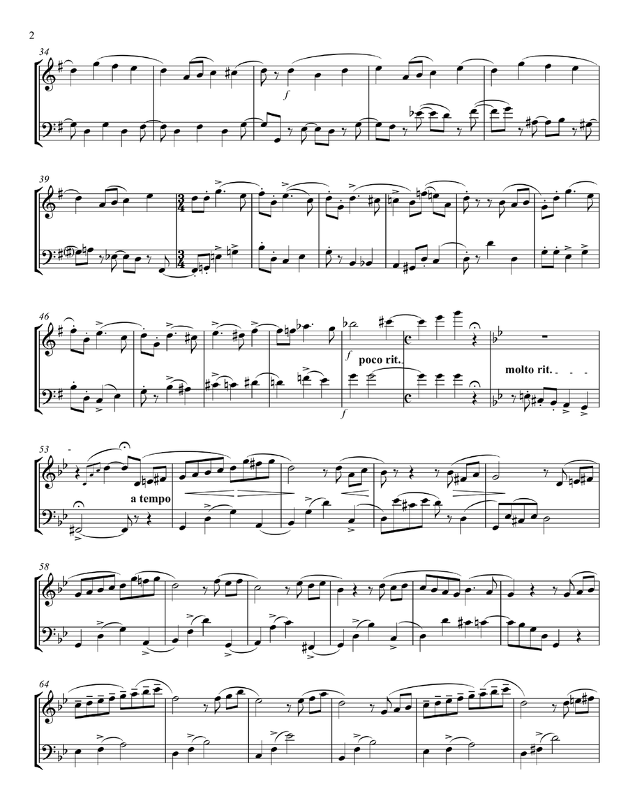 2 Violin & Cello duets by Tchaikovsky String Duet scores gallery preview page 2