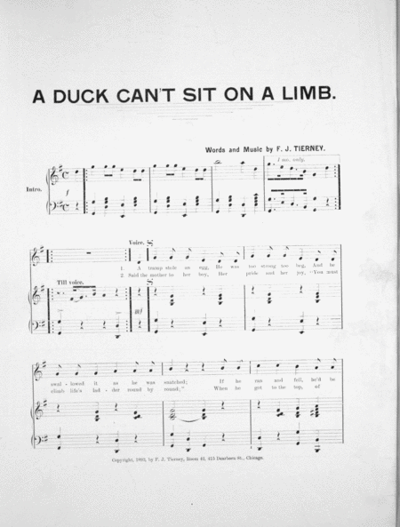 A Duck Can't Sit on a Limb. Waltz Song and Refrain