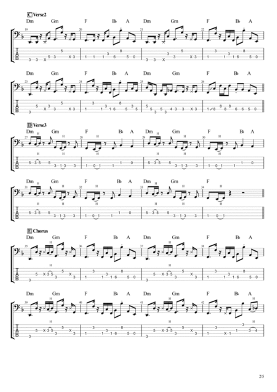 Matenrou Bass Guitar scores gallery preview page 2