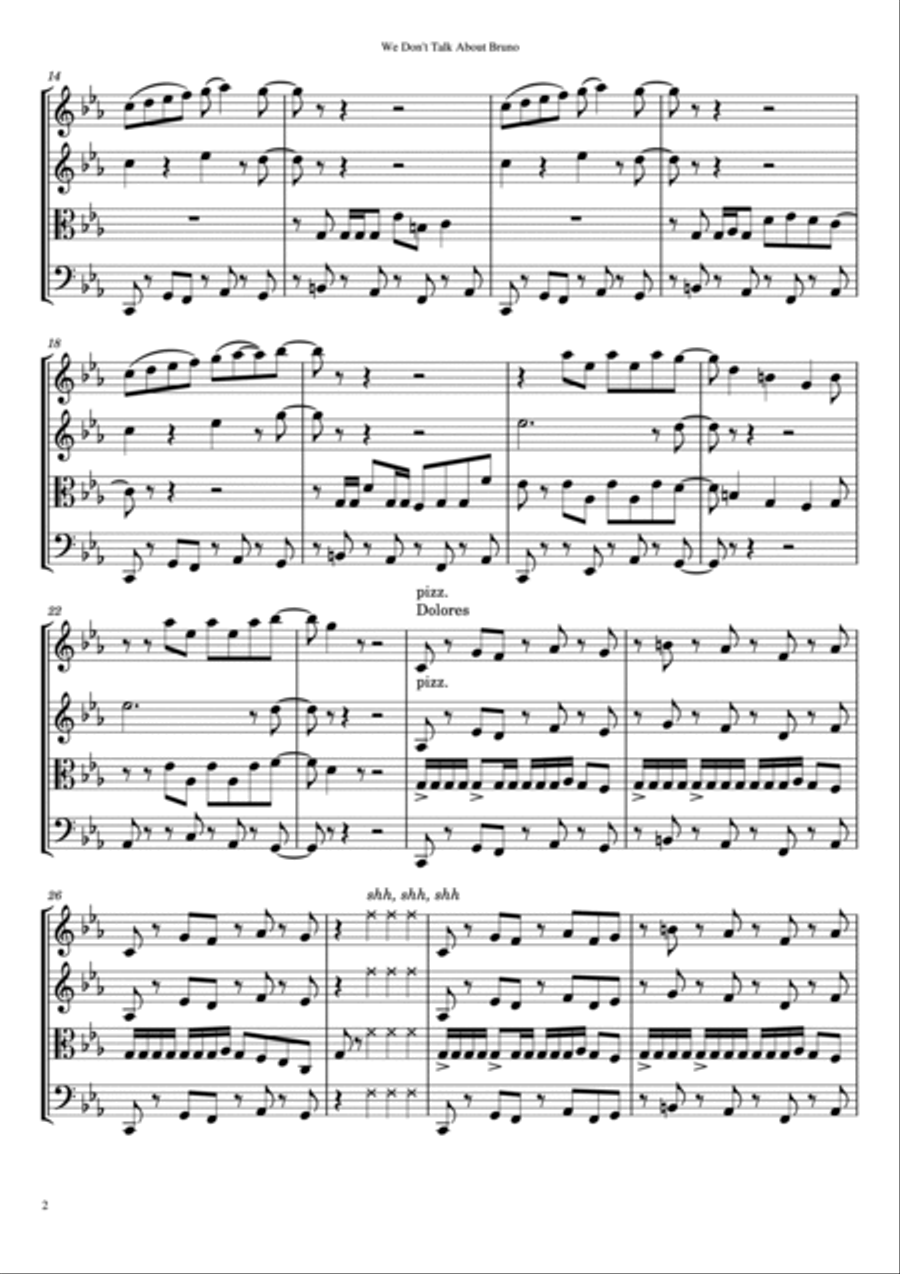 We Don't Talk About Bruno String Quartet scores gallery preview page 3