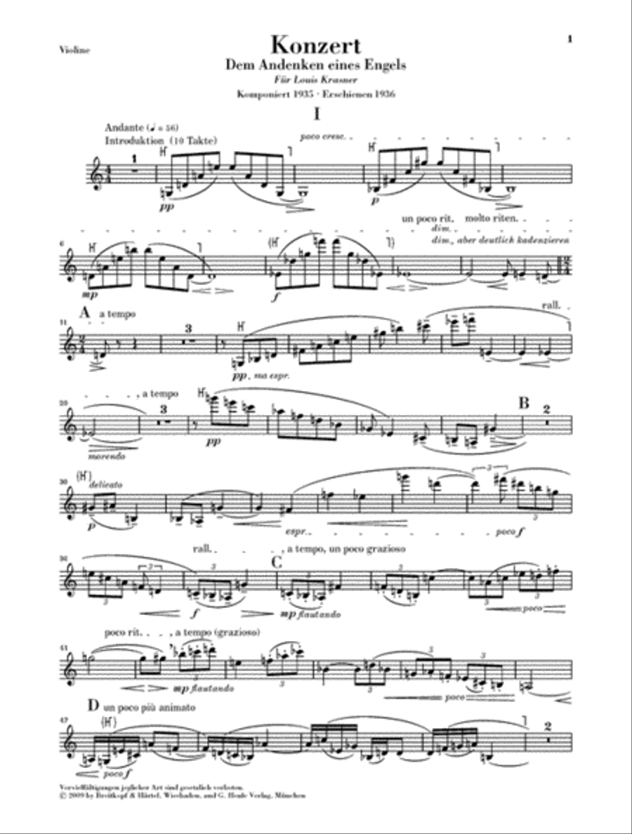 Concerto for Violin and Orchestra Violin Solo scores gallery preview page 4