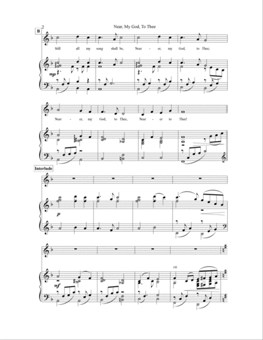 Nearer, My God, To Thee Piano, Vocal, Guitar scores gallery preview page 2