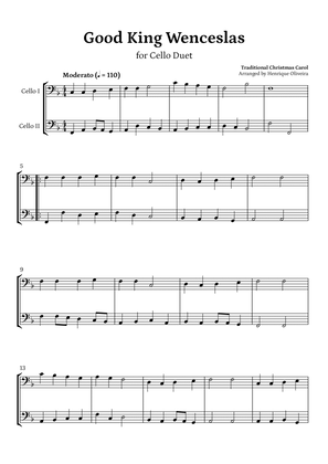 Good King Wenceslas (Cello Duet) - Beginner Level