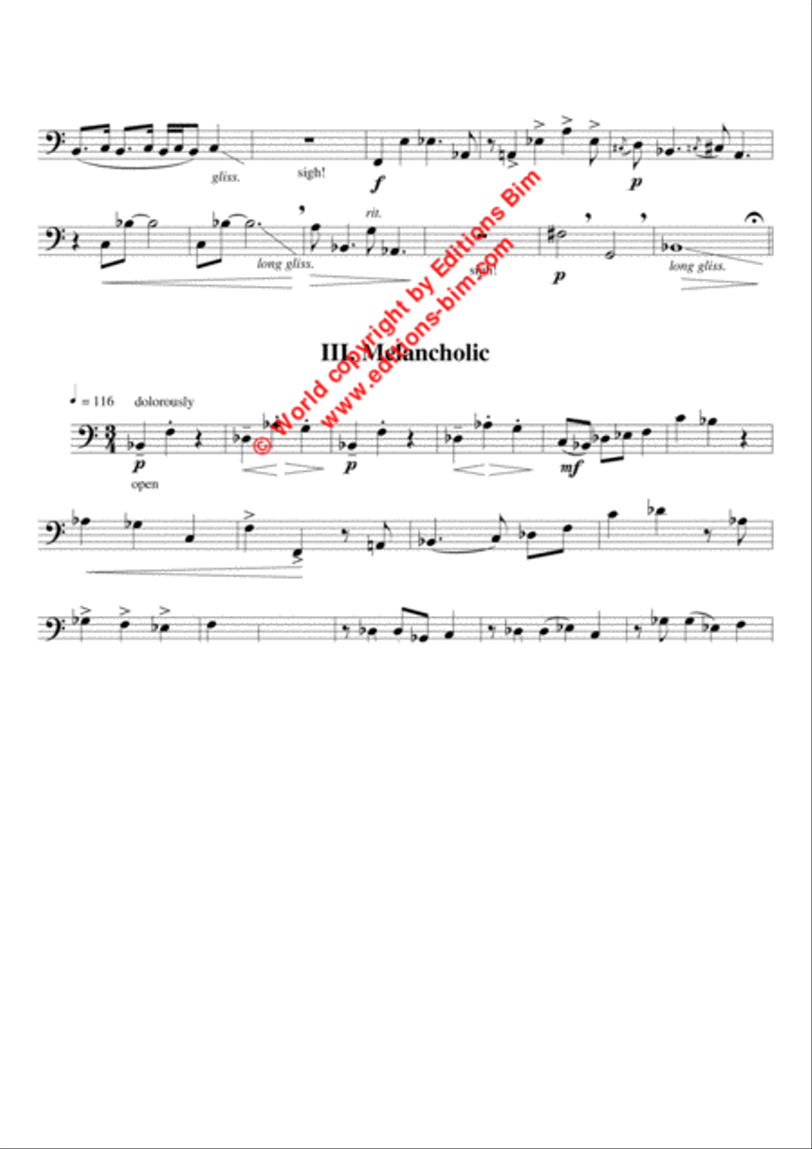 Temperamental Suite Temperamental Suite Bass Trombone scores gallery preview page 3