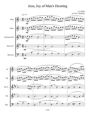 Jesu, Joy of Man's Desiring (Woodwind Quintet)