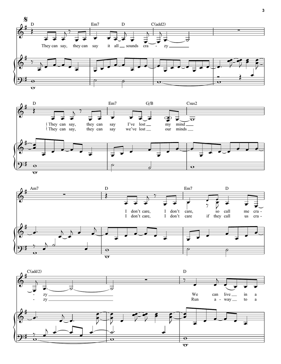 A Million Dreams (from The Greatest Showman) Voice scores gallery preview page 3