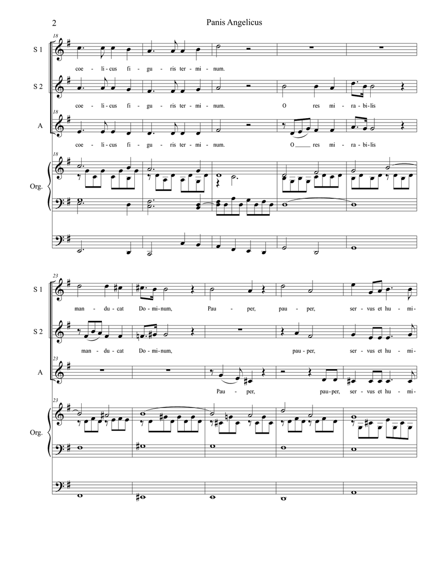 Panis Angelicus (for SSA - Organ Accompaniment) SSA scores gallery preview page 3