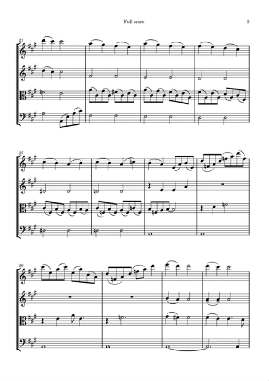 Glasgow Love Theme String Quartet scores gallery preview page 3