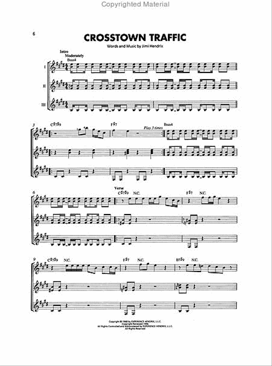 Jimi Hendrix Jimi Hendrix Guitar Ensemble scores gallery preview page 5