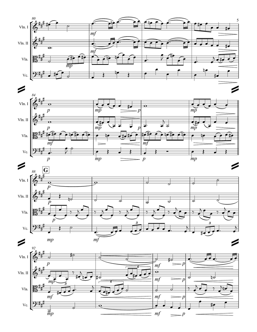 Faure - Pavane, Op. 50 (for String Quartet) String Quartet scores gallery preview page 6