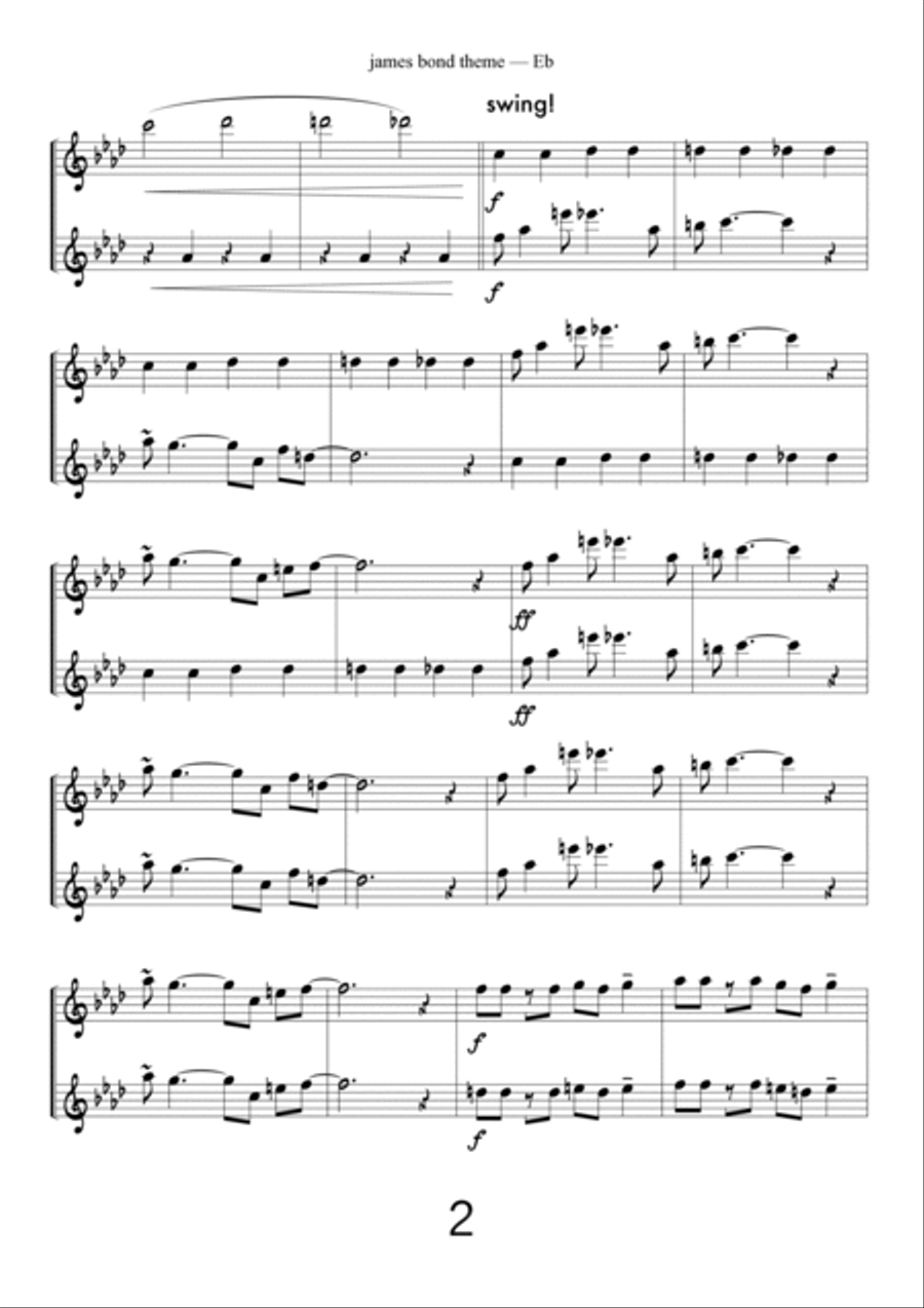 James Bond Theme C Instrument scores gallery preview page 2