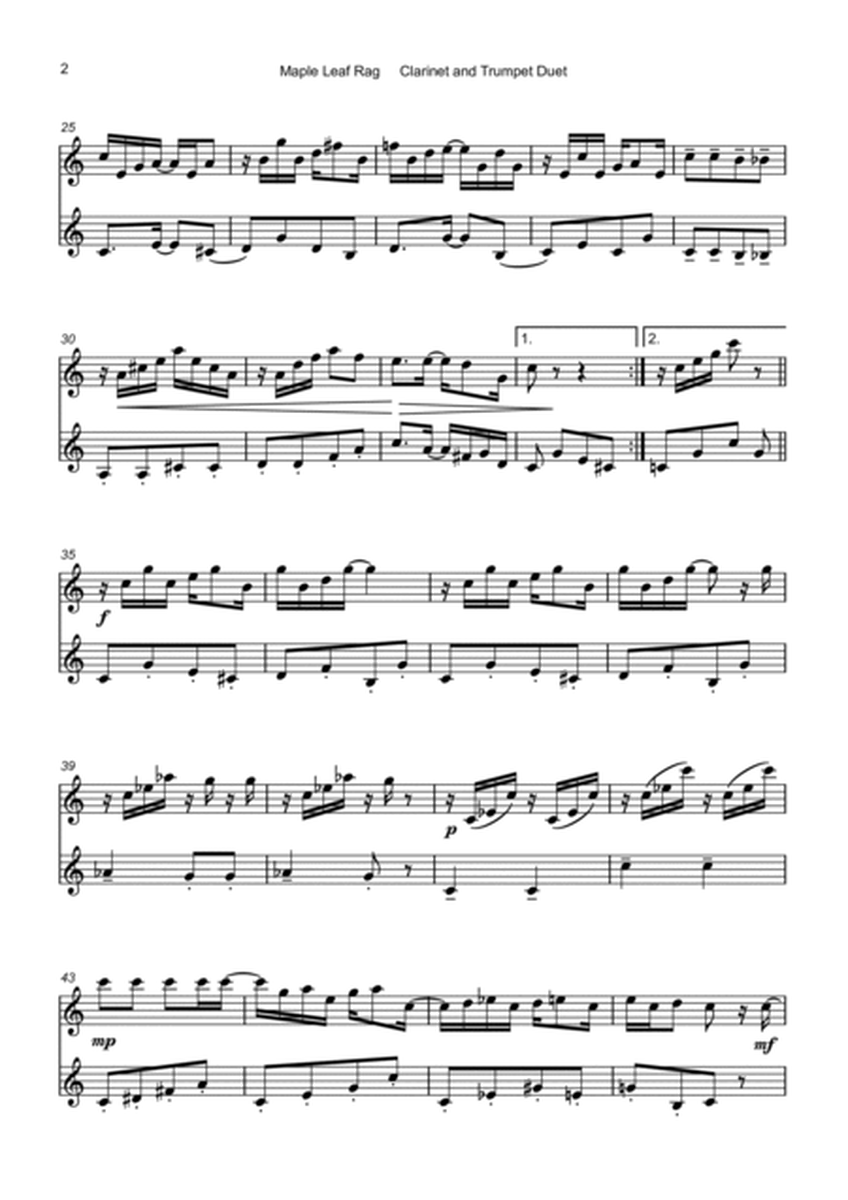 Maple Leaf Rag, by Scott Joplin, Clarinet and Trumpet Duet