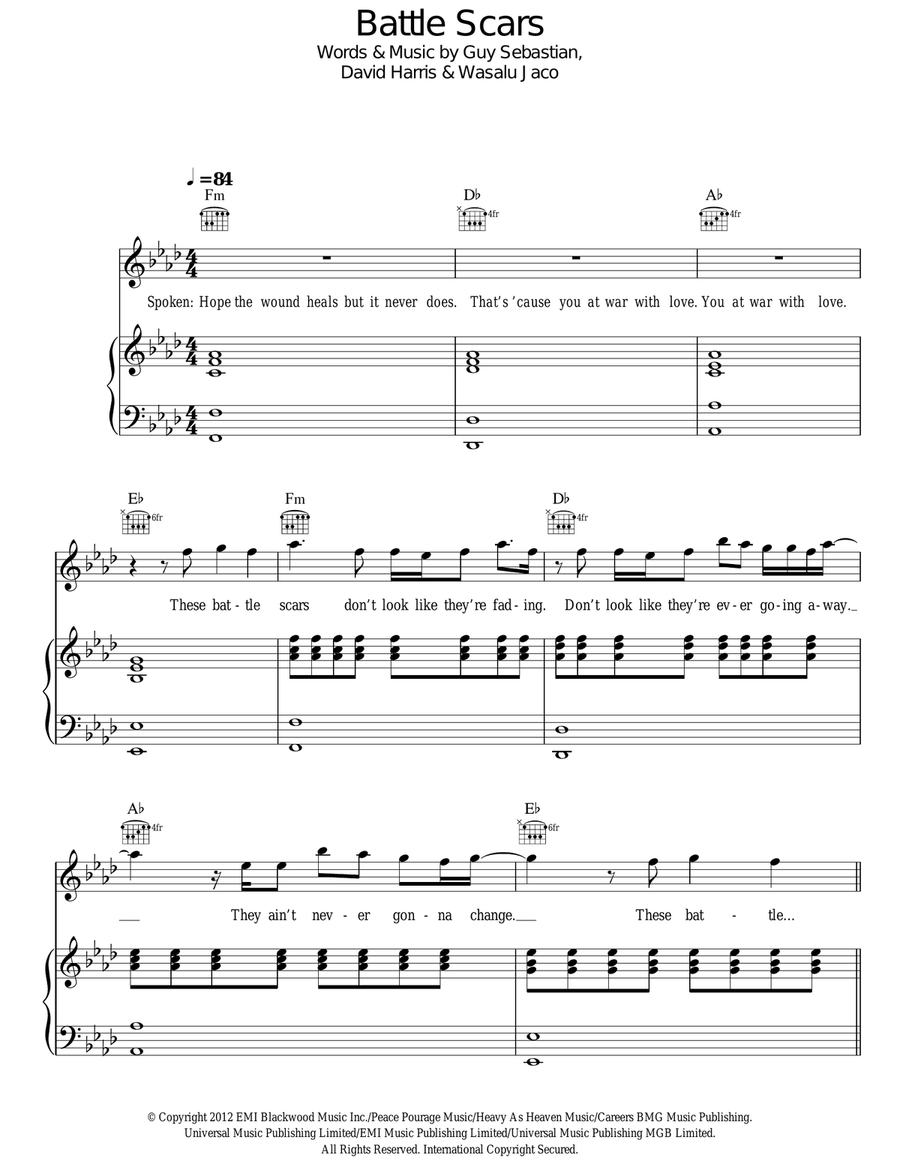 Battle Scars Acoustic Guitar scores gallery preview page 1