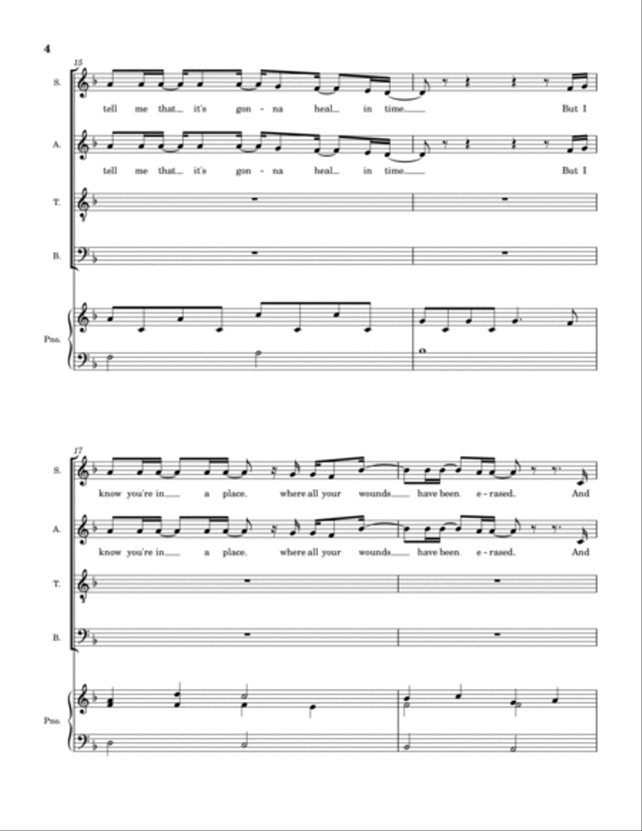 Scars In Heaven 4-Part scores gallery preview page 5
