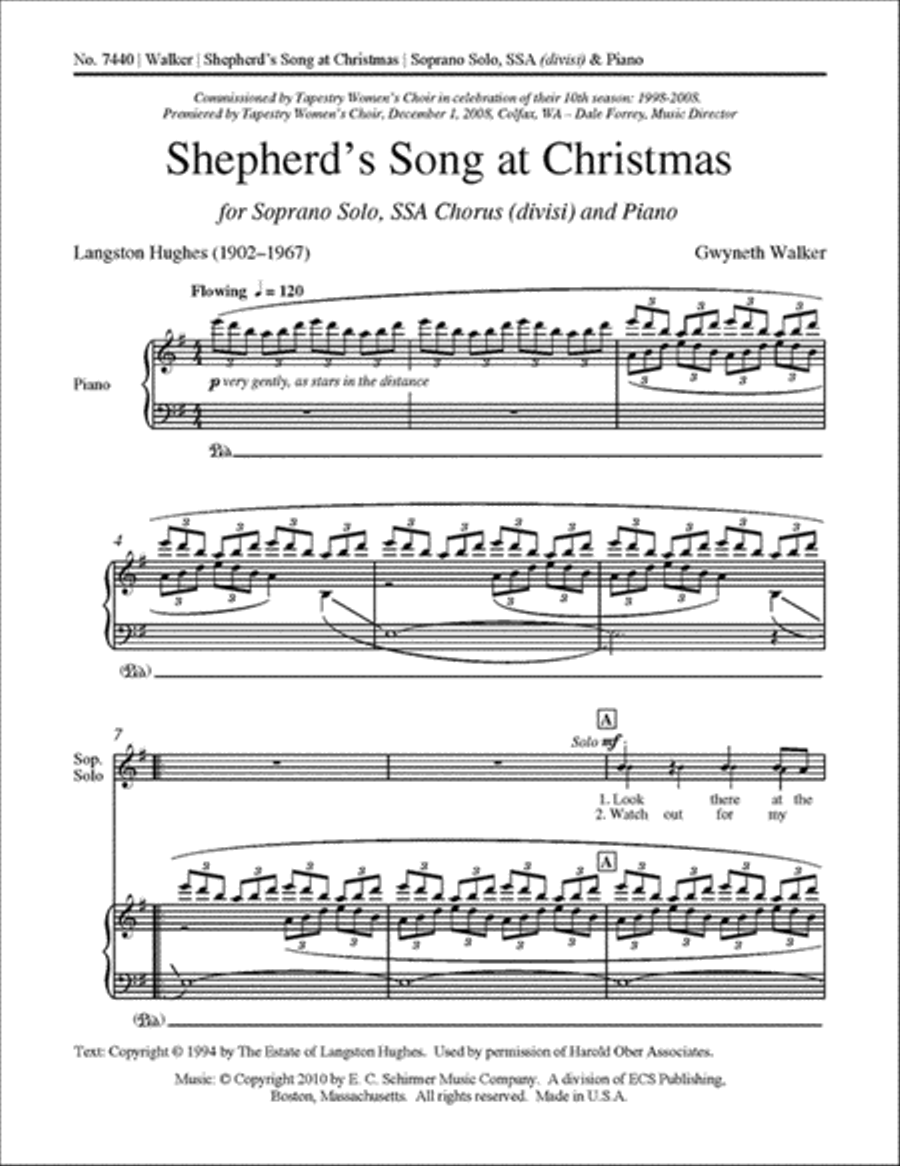Shepherd's Song at Christmas SSA scores gallery preview page 1