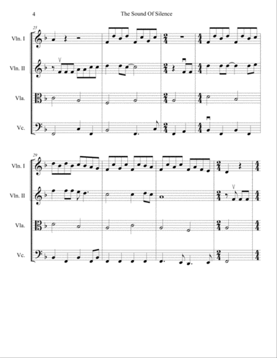 The Sound Of Silence The Sound Of Silence String Quartet scores gallery preview page 5