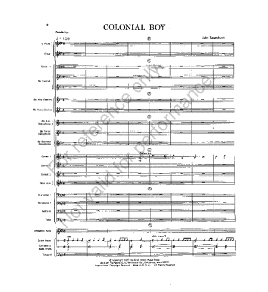 Colonial Boy Concert Band scores gallery preview page 2