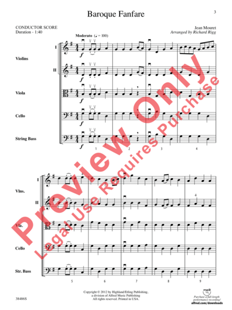 Baroque Fanfare Baroque Fanfare String Orchestra scores gallery preview page 4